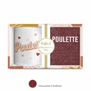 Coffret Mug/Chaussettes Paillettes Poulette