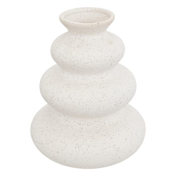 Vase Olme design haut 20 cm céramique sablée blanc