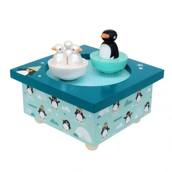 Boîte à musique magnétique famille pingouins