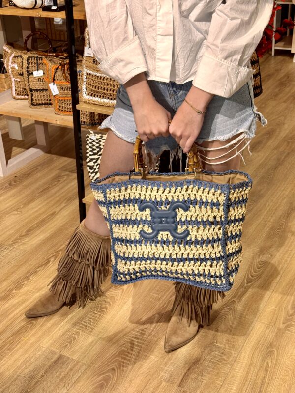 Cabas bohème chic en raphia – Image 7