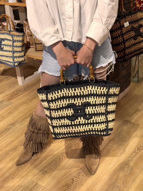 Cabas bohème chic en raphia – Image 9