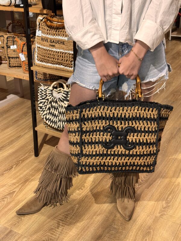 Cabas bohème chic en raphia – Image 8
