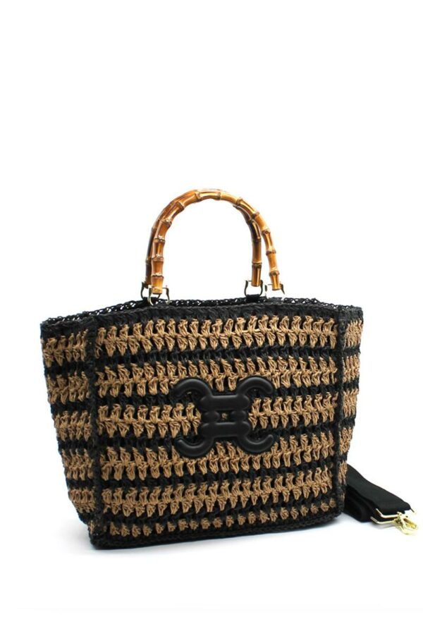 Cabas bohème chic en raphia – Image 6