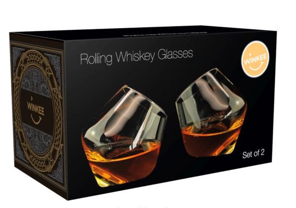 Lot de 2 Verres à Whisky "Pierres" 30cl Transparent