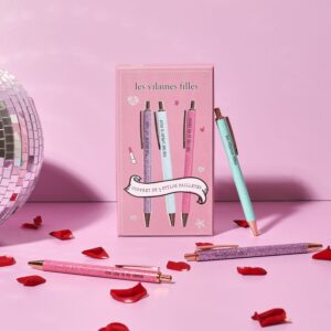 Coffret 3 stylos paillettes