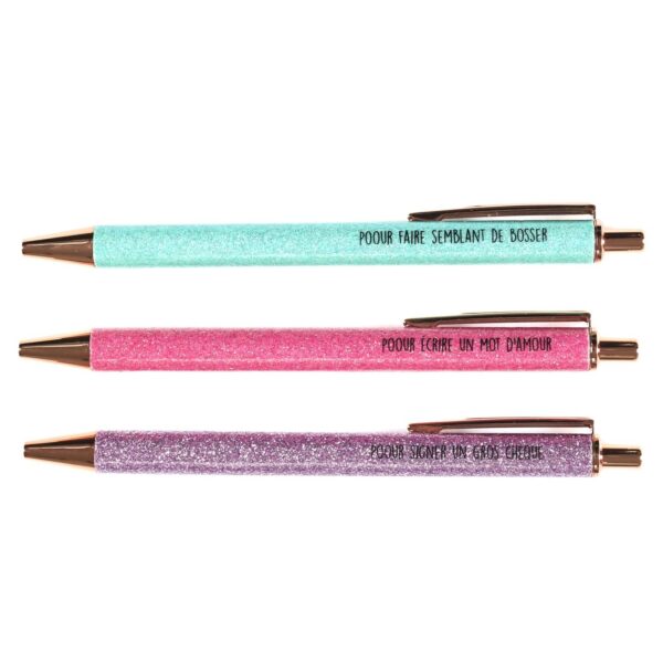 Coffret 3 stylos paillettes – Image 3