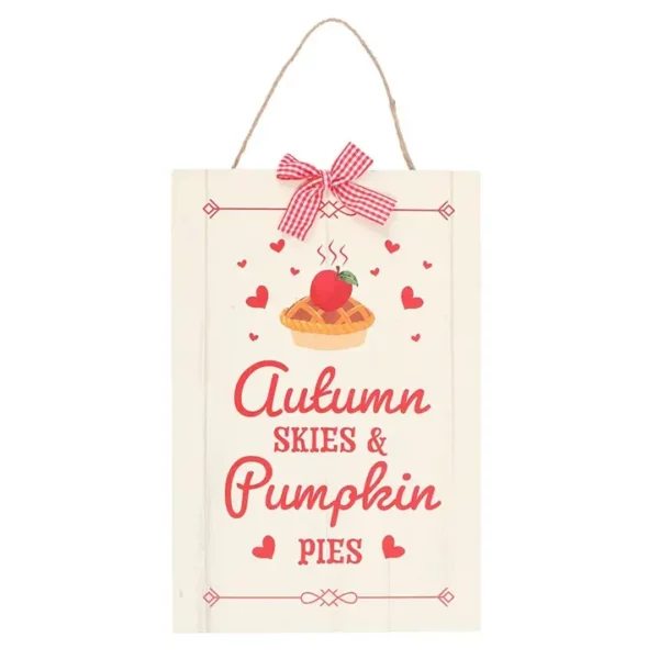 Décoration d’automne - Enseigne Suspendue Ciels d'Automne & Tartes à la Citrouille – Image 2