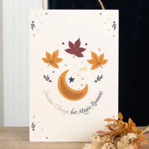 Décoration automne – Panneau suspendu en croissant de lune