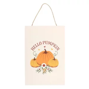 Décoration automne – Panneau Suspendu Bonjour Citrouille Jours d’Automne