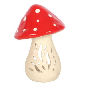 Décoration automne – Bougeoir à bougie en céramique en forme de champignon