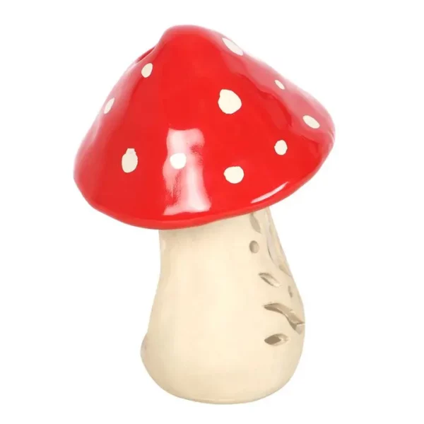 Décoration automne - Bougeoir à bougie en céramique en forme de champignon – Image 3