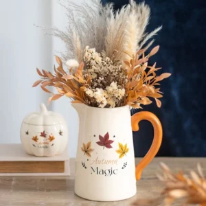 Pichet à fleurs d’automne en céramique magique