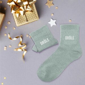 Chaussettes Paillettes Drôle