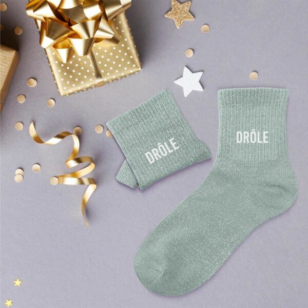 Chaussettes Paillettes Drôle – Image 2